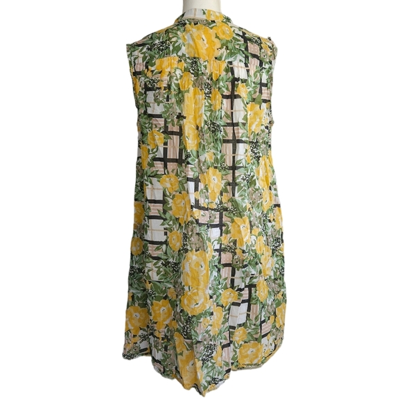 Anthropologie Porridge Arboretum Rose Trellis Floral Sleeveless Dress - Picture 2 of 7